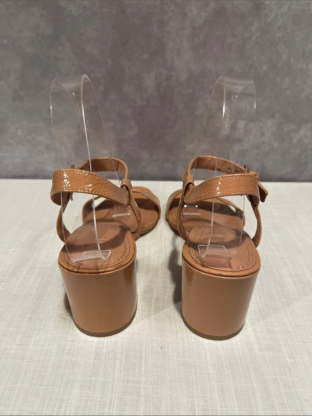 Tori Burch Laurel Tan Block Heel Sandals - Sleek Ankle Strap size 7